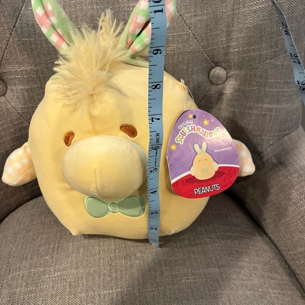 Squishmallows Peanuts Woodstock Easter Bunny Ears & Bow Tie NWT - Picture 6 of 7